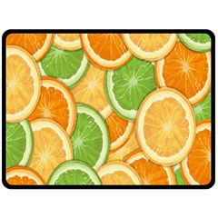 Fruits-orange Fleece Blanket (large)