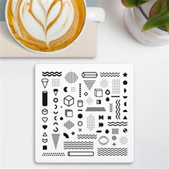 Pattern Hipster Abstract Form Geometric Line Variety Shapes Polkadots Fashion Style Seamless Uv Print Square Tile Coaster 