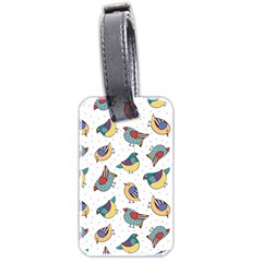 Seamless-pattern-with-hand-drawn-bird-black Luggage Tag (two Sides)