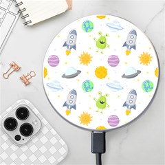 Seamless-pattern-cartoon-space-planets-isolated-white-background Wireless Fast Charger(white)