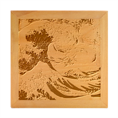 The Great Wave Of Kanagawa Painting Hokusai, Starry Night Vincent Van Gogh Wood Photo Frame Cube