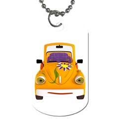 Car-transportation-cartoon-comic Dog Tag (one Side)