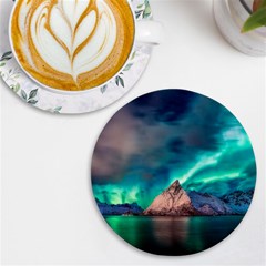 Amazing Aurora Borealis Colors Uv Print Round Tile Coaster
