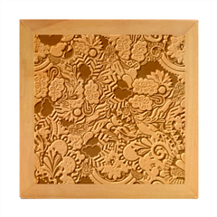 Blue Yellow Background Pattern Vector Texture Paisley Wood Photo Frame Cube