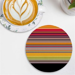 Neopolitan Horizontal Lines Strokes Uv Print Round Tile Coaster