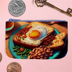 Breakfast Egg Beans Toast Plate Large Coin Purse