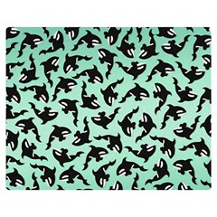 Orca Killer Whale Fish Two Sides Premium Plush Fleece Blanket (medium)