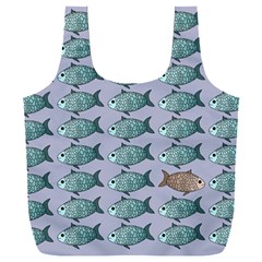 Fishes Pattern Background Theme Art Full Print Recycle Bag (xxxl)