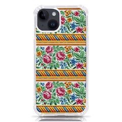 Flower Fabric Design Iphone 14 Tpu Uv Print Case