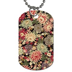 Japanese Flower Art Dog Tag (one Side)