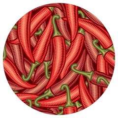 Seamless-chili-pepper-pattern Round Trivet