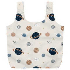Space Planets Art Pattern Design Wallpaper Full Print Recycle Bag (xxxl)