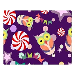 Owl Pattern Background Two Sides Premium Plush Fleece Blanket (large)