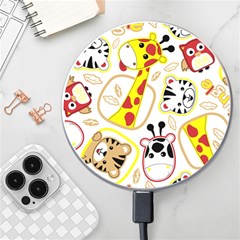 Vector Seamless Pattern Nice Animals Cartoon Wireless Fast Charger(white)