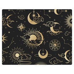 Asian Seamless Pattern With Clouds Moon Sun Stars Vector Collection Oriental Chinese Japanese Korean Premium Plush Fleece Blanket (medium)