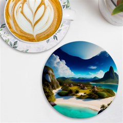 Beach Island Nature Uv Print Round Tile Coaster