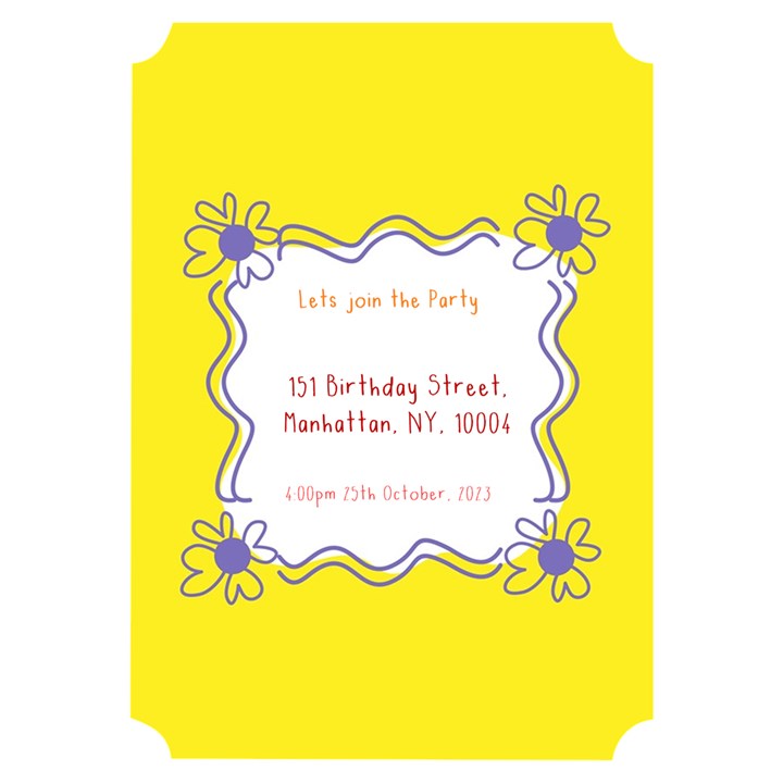 Birthday Invitation Card 5  x 7  (Ticket)