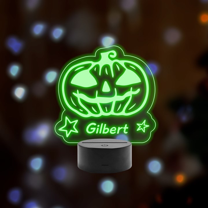 halloween Remote LED Acrylic Message Display (Black Round Stand) 
