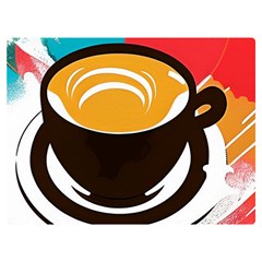Coffee Tea Cappuccino Two Sides Premium Plush Fleece Blanket (extra Small)