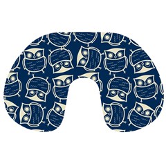 Cute Seamless Owl Background Pattern Travel Neck Pillow