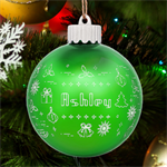 Personalized Merry Christmas Graphic Name LED Glass Sphere Ornament Front