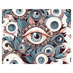 Eyes Pattern Two Sides Premium Plush Fleece Blanket (medium)