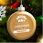 Christmas LED Glass Round Ornament Front