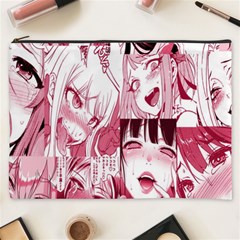 Ahegao Pink, Anime, Girl, Girlface, Girls, Pattern, White, Hd Cosmetic Bag (xxxl)