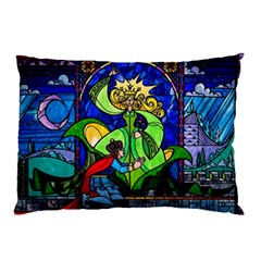 Beauty And The Beast Stained Glass Rose Pillow Case (two Sides)