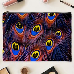 Peacock-feathers,blue,yellow Cosmetic Bag (xxxl)