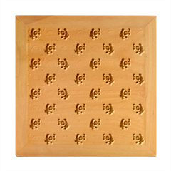 Animal Panda Bamboo Seamless Pattern Wood Photo Frame Cube