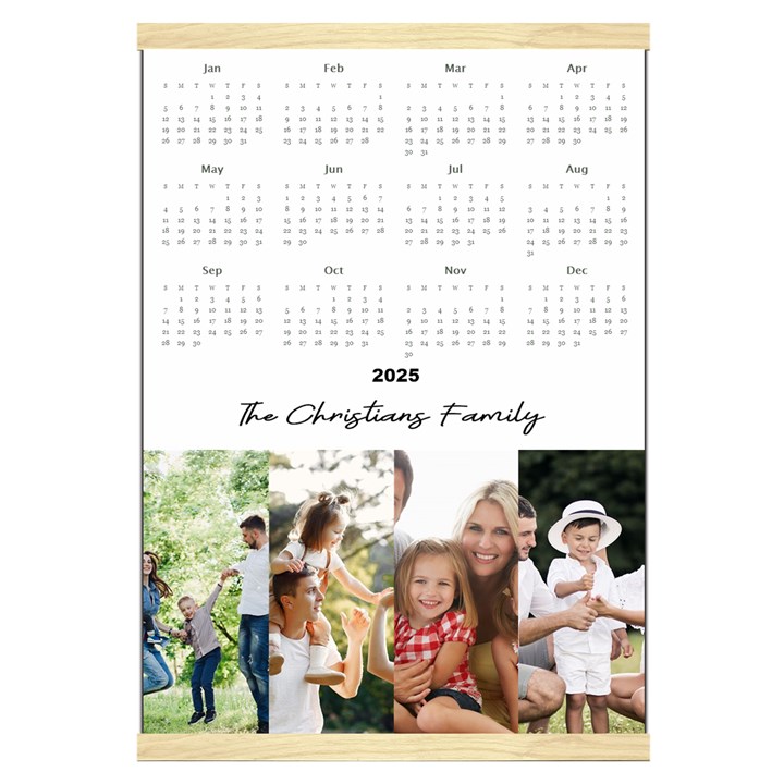 Personalized Family Calendar Canvas Yearly Calendar 16  x 22 