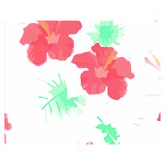 Hawaii T- Shirt Hawaii Flower Fashion T- Shirt Two Sides Premium Plush Fleece Blanket (medium)