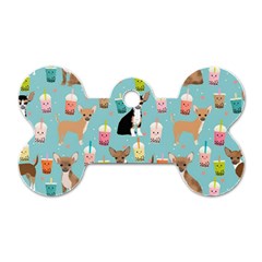 Chihuahua Bubble Kawaii Boba Tea Cute Dog Dog Tag Bone (one Side)