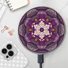 Rosette Kaleidoscope Mosaic Abstract Background Art Wireless Fast Charger(white)