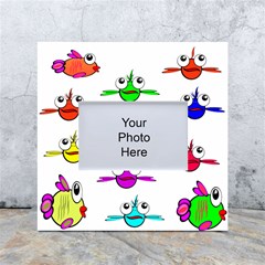 Fish Swim Cartoon Funnycute White Box Photo Frame 4  X 6 