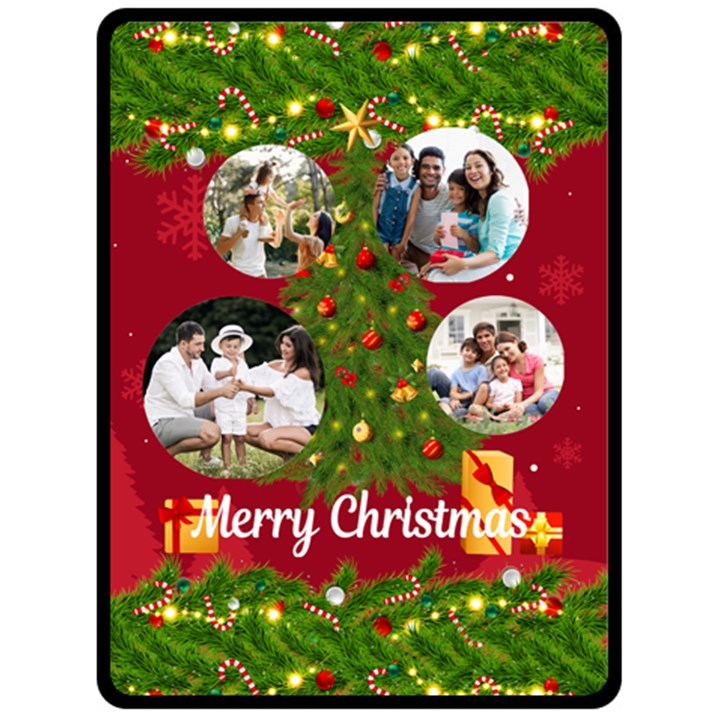 Christmas Tree Photo Large Blanket Fleece Blanket (Large)