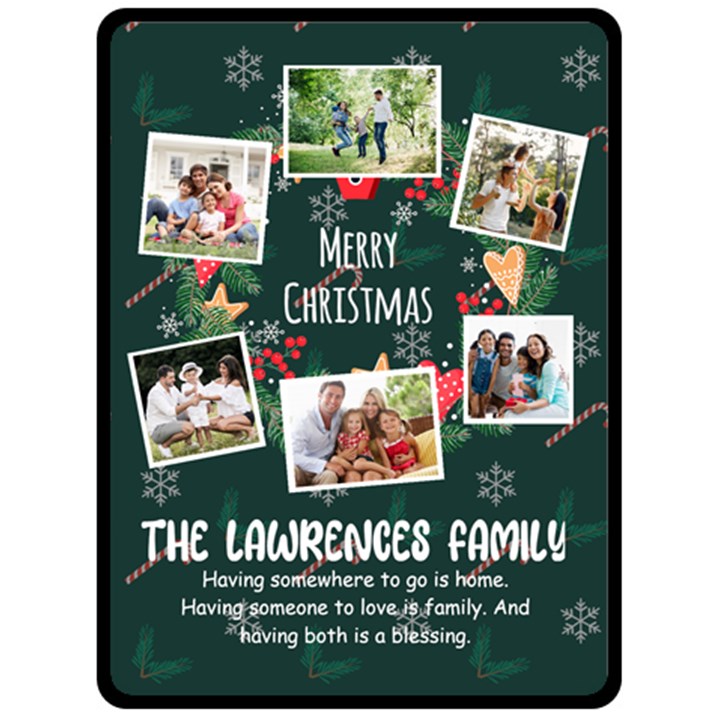 Christmas Ring Photo Large Blanket Fleece Blanket (Large)