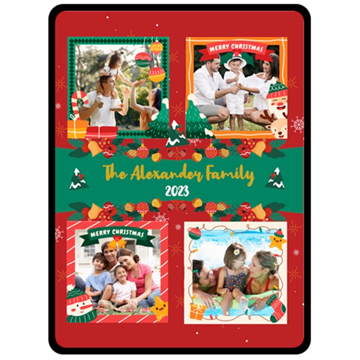 Christmas Family Name Large Blanket Fleece Blanket (Large)
