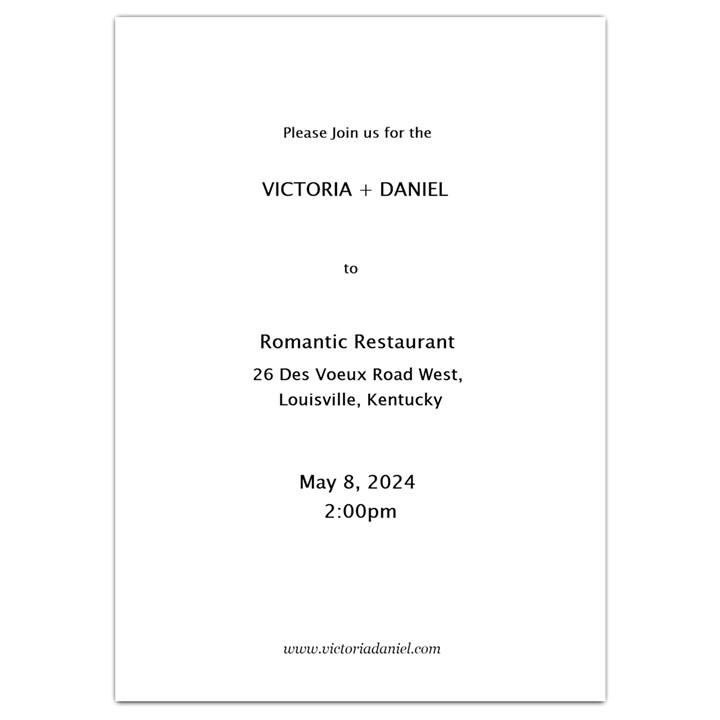Wedding Invitation Card Invitation Card 5  x 7 