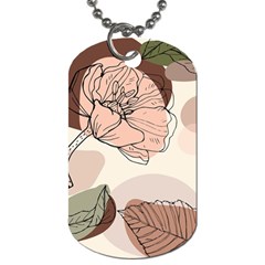 Abstract Flower Leaves Pattern Dog Tag (one Side)
