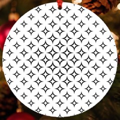 Star Curved Pattern Monochrome Uv Print Acrylic Ornament Round