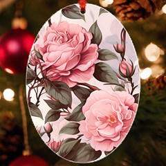Rose Flower Seamless Uv Print Acrylic Ornament Oval