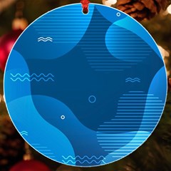 Abstract Classic Blue Background Uv Print Acrylic Ornament Round