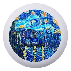 Starry Night Van Gogh Painting Art City Scape Dento Box With Mirror