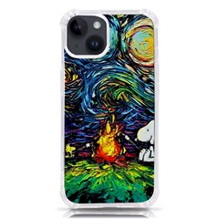 Dog Cartoon Starry Night Print Van Gogh Parody Iphone 14 Tpu Uv Print Case