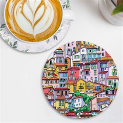 Menton Old Town France Uv Print Round Tile Coaster