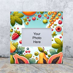 Fruits Sweet Papaya Orange Pattern White Box Photo Frame 4  X 6 