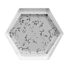Blue Vintage Background Background With Flowers, Vintage Hexagon Wood Jewelry Box