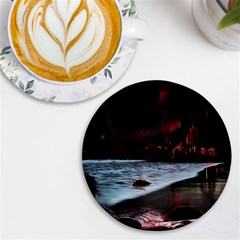 Artistic Creepy Dark Evil Fantasy Halloween Horror Psychedelic Scary Spooky Uv Print Round Tile Coaster